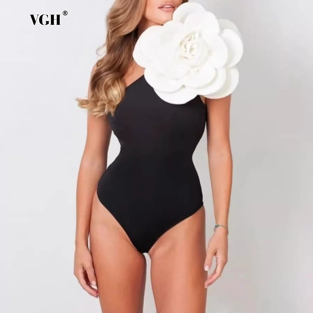 VGH Solid Slimming Spliced Flower Chic Jumpsuits for Women Skew Collar Sleeveless Sexy Luxury Jumpsuit Female Summer Fashion New
VGH Solid Slimming Spliced Flower Chic Jumpsuits for Women Skew Collar Sleeveless Sexy Luxury Jumpsuit Female Summer Fashion New