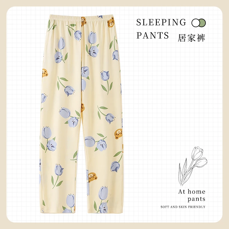 Floral Print Sleep Bottom Female Cotton Long Pants Sleep Pajamas Soft Spring Pants Elastic Waist Big Yards 5XL Casual Homewear
Floral Print Sleep Bottom Female Cotton Long Pants Sleep Pajamas Soft Spring Pants Elastic Waist Big Yards 5XL Casual Homewear