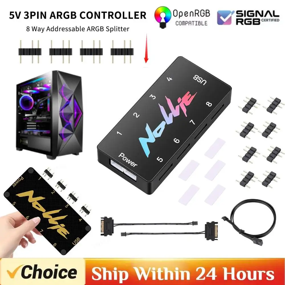 Nollie RGB Asynchronous Controller HUB 8/16 Ways Addressable ARGB Splitter Support Software Signal-RGB/OpenRGB Management
Nollie RGB Asynchronous Controller HUB 8/16 Ways Addressable ARGB Splitter Support Software Signal-RGB/OpenRGB Management