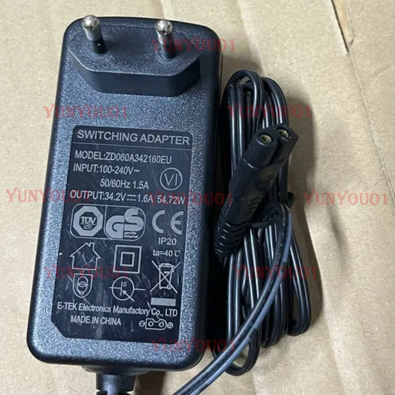 ZD060A342160EU for JIMMY Vacuum Cleaner EU Power Adapter 34.2V1.6A 54.72W
ZD060A342160EU for JIMMY Vacuum Cleaner EU Power Adapter 34.2V1.6A 54.72W