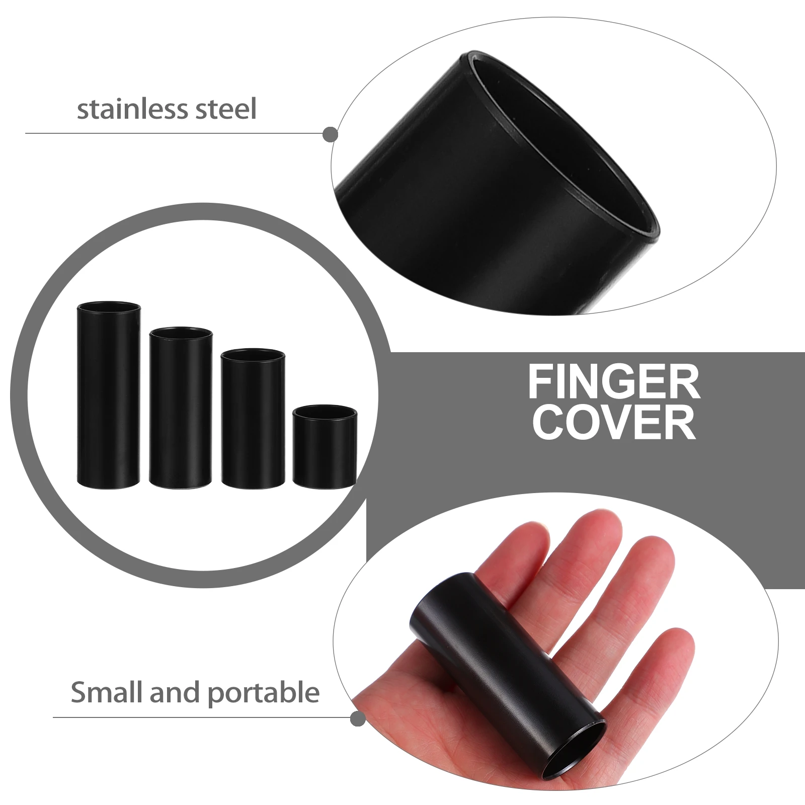 Slide Finger Cover Stainless Steel Black Acoustic Smooth Portable Guitar Accessories Excellent Intonation Bright Sound Musical
Slide Finger Cover Stainless Steel Black Acoustic Smooth Portable Guitar Accessories Excellent Intonation Bright Sound Musical