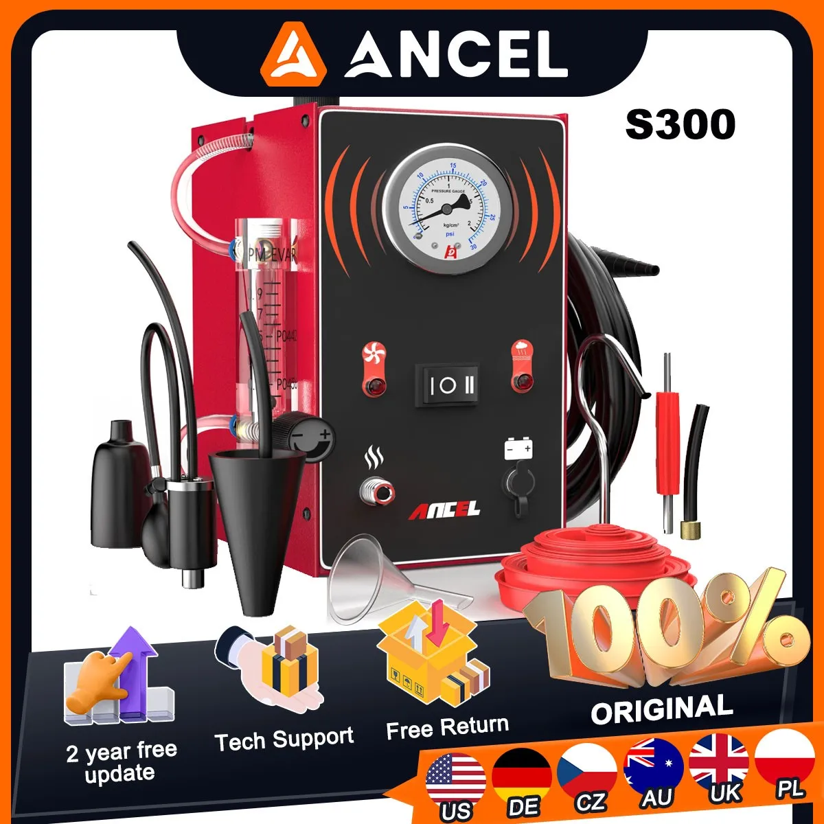 Car Smoke Leak Detector ANCEL S300 With Built-in Air Compressor EVAP Smoke Machine Vacuum Tester Fuel Pipe Leakage Locator
Car Smoke Leak Detector ANCEL S300 With Built-in Air Compressor EVAP Smoke Machine Vacuum Tester Fuel Pipe Leakage Locator