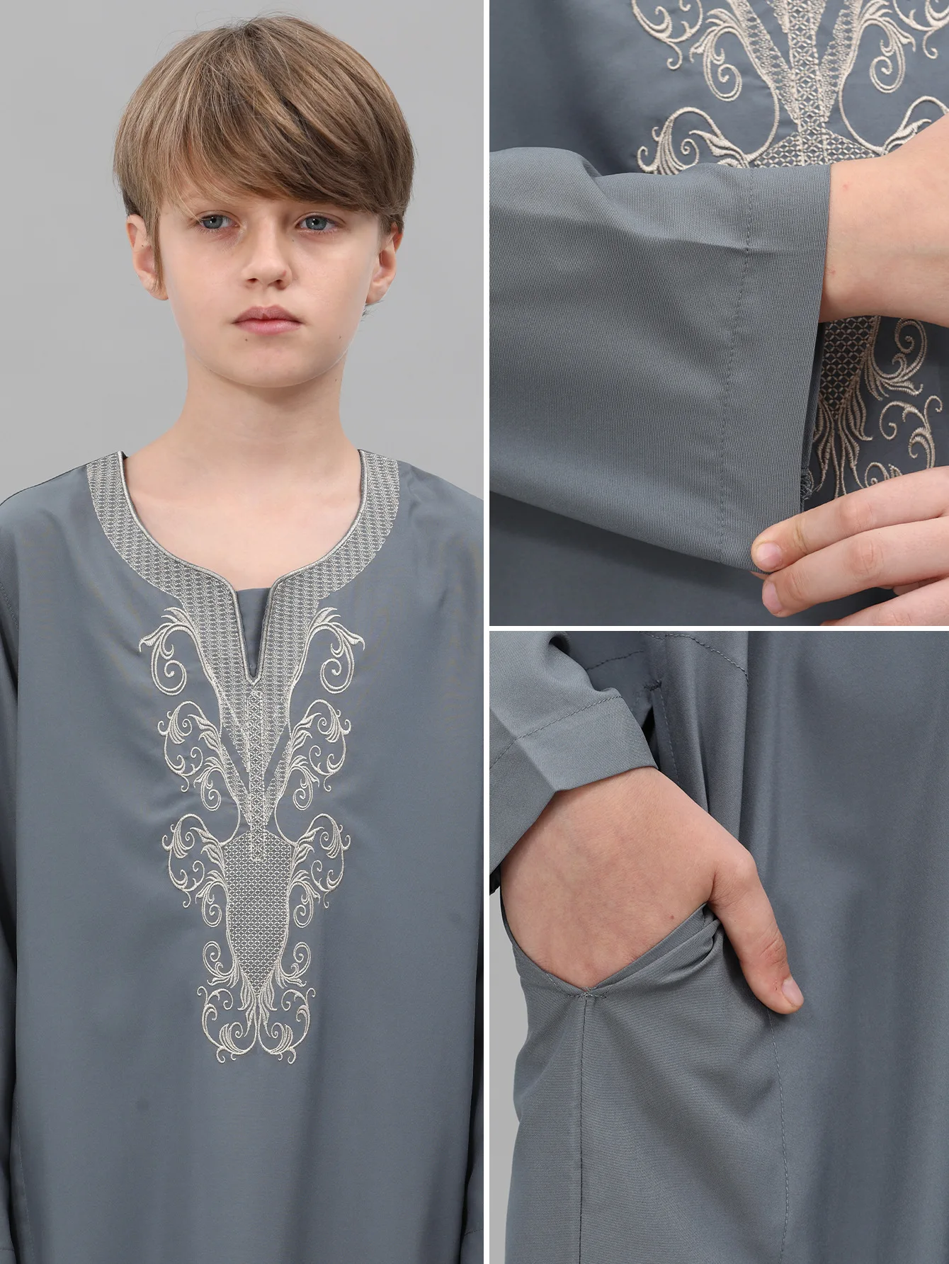 Kids Boys Islam Thobe Embroidery Robe Kaftan Muslim Prayer Clothes Middle Eastern Children Abaya Jubba Daffah Dishdasha Thawb
Kids Boys Islam Thobe Embroidery Robe Kaftan Muslim Prayer Clothes Middle Eastern Children Abaya Jubba Daffah Dishdasha Thawb