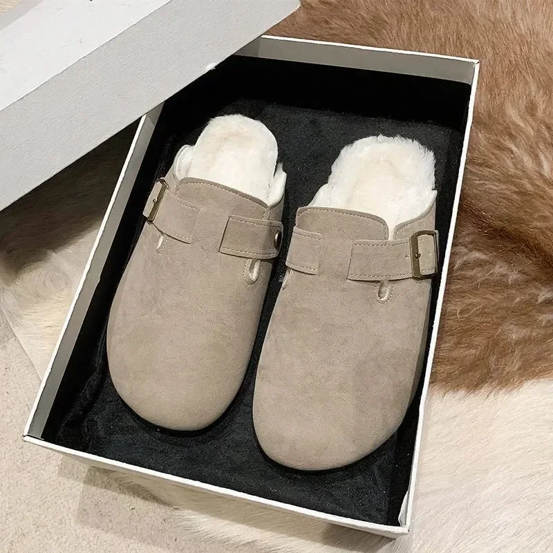 2025 Winter Fur Cotton Clogs Slippers Women Suede Short Plush Cork Nonslip Shoes Warm Soft Men Mules With Arch Support Shoes
2025 Winter Fur Cotton Clogs Slippers Women Suede Short Plush Cork Nonslip Shoes Warm Soft Men Mules With Arch Support Shoes