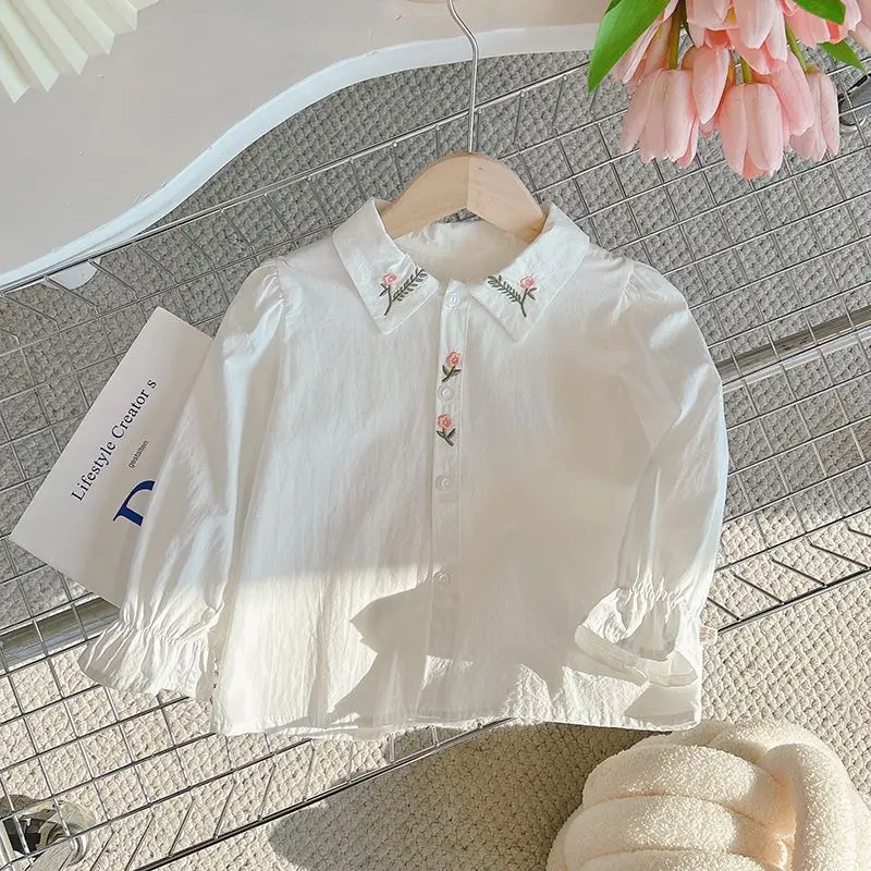 2025 New Cotton Shirt, Spring and Autumn Long Sleeve, Flower Embroidered, Fresh Style, Sweet Collar Bottom Top
2025 New Cotton Shirt, Spring and Autumn Long Sleeve, Flower Embroidered, Fresh Style, Sweet Collar Bottom Top