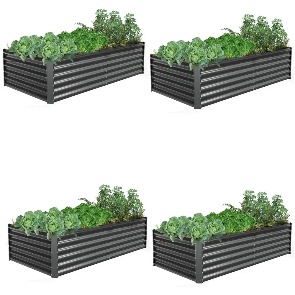 4-Piece 6x3x1.5ft Durable Galvanized Raised Garden Bed Set for Outdoor Vegetables and Herbs, Quartz Grey
4-Piece 6x3x1.5ft Durable Galvanized Raised Garden Bed Set for Outdoor Vegetables and Herbs, Quartz Grey