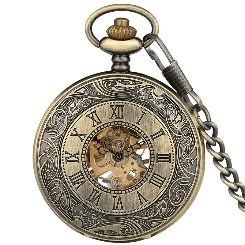 Antique Roman Number Retro Pocket Watch Unisex Handwinding Mechanical Skeleton Clock with Pendant Chain Arabic Numeral Dial Gift
Antique Roman Number Retro Pocket Watch Unisex Handwinding Mechanical Skeleton Clock with Pendant Chain Arabic Numeral Dial Gift