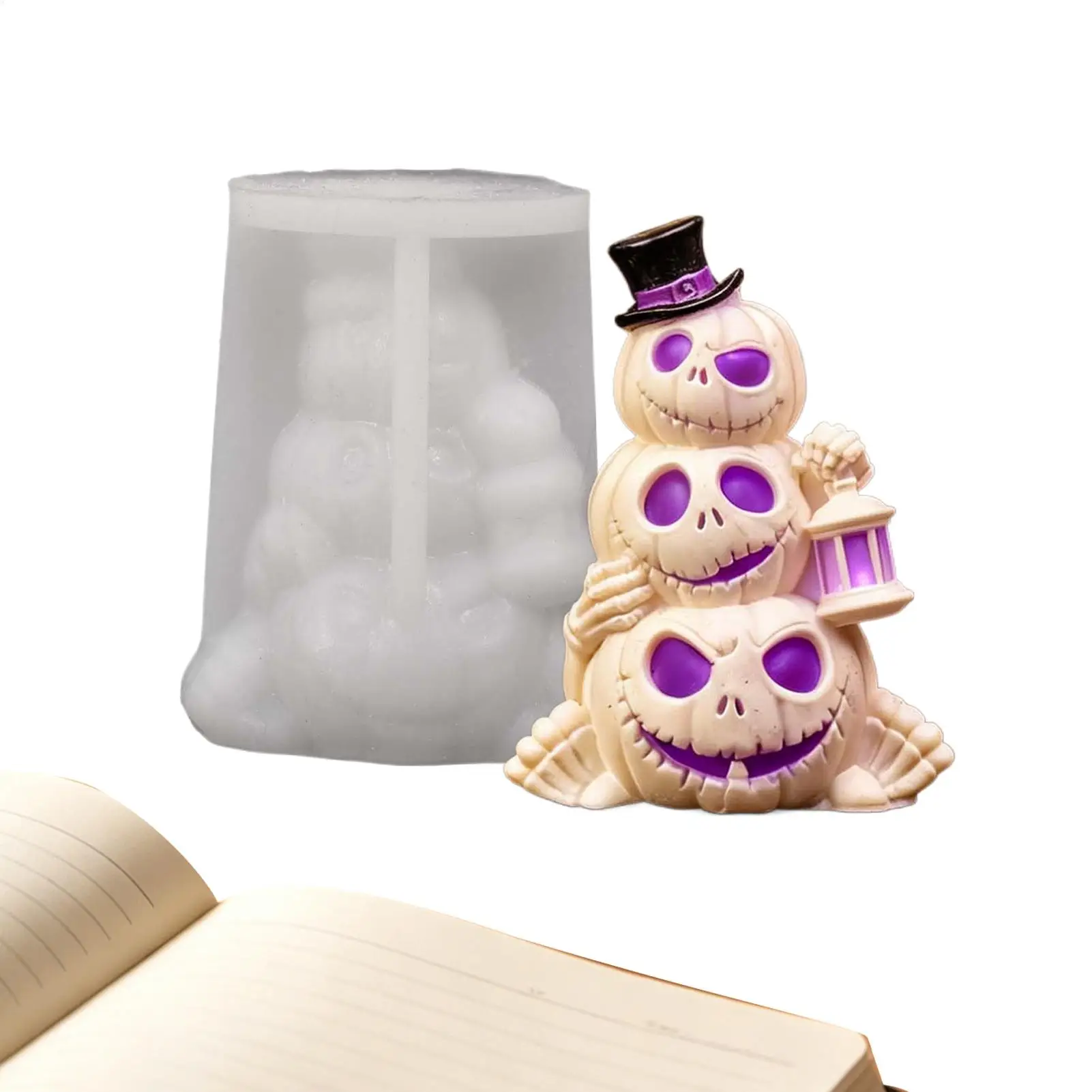 Halloween Pumpkin Skull Mold 3D 3-layer Silicone Decoration with Top Hat Skull Candles Mold for Baking Candy Gummy Soap Candle
Halloween Pumpkin Skull Mold 3D 3-layer Silicone Decoration with Top Hat Skull Candles Mold for Baking Candy Gummy Soap Candle