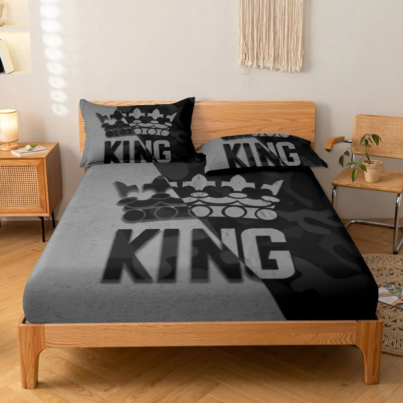 Fitted Sheet Gray and Black King Pattern Soft and Comfortable Bedding and Bed Cover Set for Bedroom Dormitory Decoration
Fitted Sheet Gray and Black King Pattern Soft and Comfortable Bedding and Bed Cover Set for Bedroom Dormitory Decoration