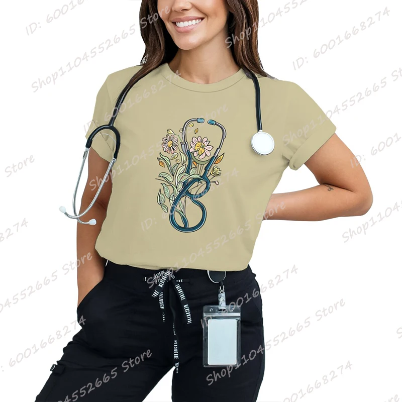 Nurse Stethoscope Print T-shirts For Women Lovely Nurse Short Sleeve Crew Neck Tees Ladies Personalized Gifts Idea Tops
Nurse Stethoscope Print T-shirts For Women Lovely Nurse Short Sleeve Crew Neck Tees Ladies Personalized Gifts Idea Tops
