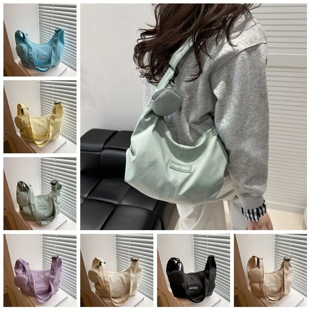 Korean Style Lightweight Shoulder Bag Cream Color Large Capacity Canvas Bag with Coin Purse Solid Color Handbag
Korean Style Lightweight Shoulder Bag Cream Color Large Capacity Canvas Bag with Coin Purse Solid Color Handbag