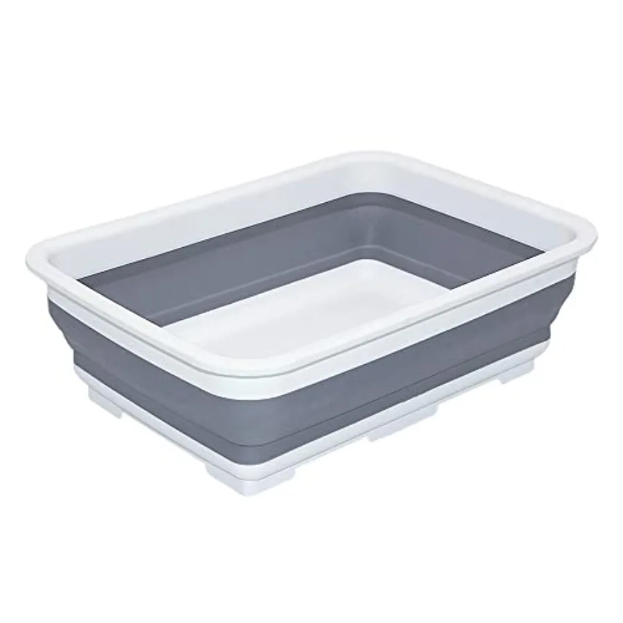 Collapsible Dish Pans 10L 2.6 Gal Foldable Sink Tub, 14.5'' x 10.5'' x 5", Compact and Space-Saving Multiuse Foldable Basin for
Collapsible Dish Pans 10L 2.6 Gal Foldable Sink Tub, 14.5'' x 10.5'' x 5", Compact and Space-Saving Multiuse Foldable Basin for