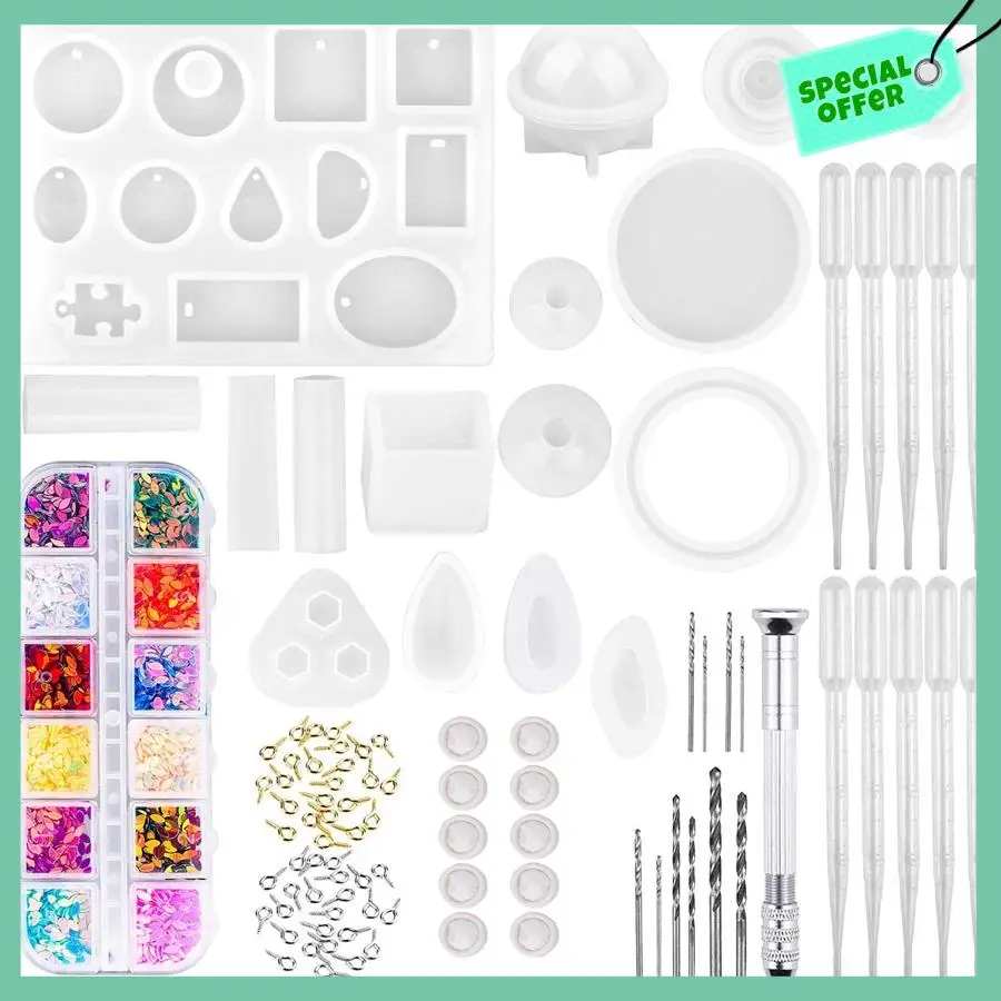 Sturdy Resin Molds, 149 Pieces Silicone Resin Casting Molds And Tools Kit For Jewelry Resin Craft Making
Sturdy Resin Molds, 149 Pieces Silicone Resin Casting Molds And Tools Kit For Jewelry Resin Craft Making