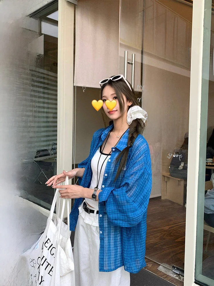 Женская свободная рубашка COK с длинными рукавами, летняя, тонкая, из шифона, повседневная верхняя одежда, в клетку, приятная к телу, дышащая
Женская свободная рубашка COK с длинными рукавами, летняя, тонкая, из шифона, повседневная верхняя одежда, в клетку, приятная к телу, дышащая