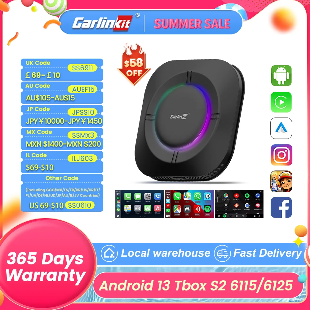 CarlinKit Android 13 CarPlay Ai Box SM6115 8 Cores Android TV Box for Car Wireless Car Play Android Auto Online Video 4GLTE WiFi
CarlinKit Android 13 CarPlay Ai Box SM6115 8 Cores Android TV Box for Car Wireless Car Play Android Auto Online Video 4GLTE WiFi