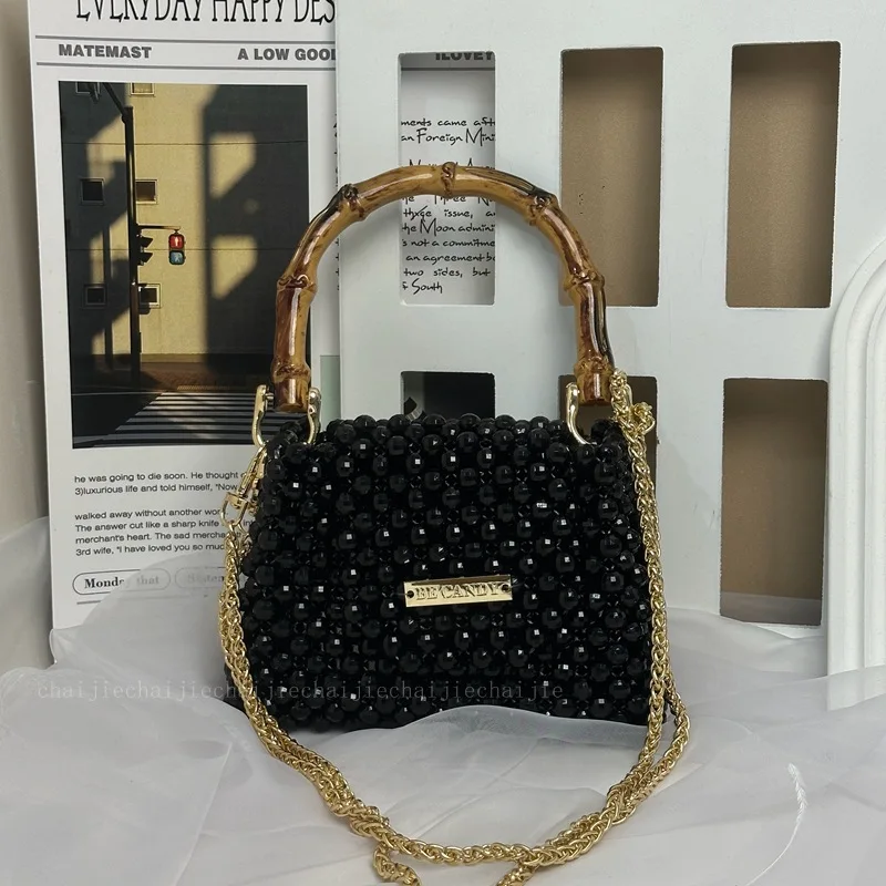 2025 New Black Handmade Beaded Women's Shoulder Bags Bamboo Handheld Fashion Versatile Banquet Cross Carrying Small Square Bag
2025 New Black Handmade Beaded Women's Shoulder Bags Bamboo Handheld Fashion Versatile Banquet Cross Carrying Small Square Bag