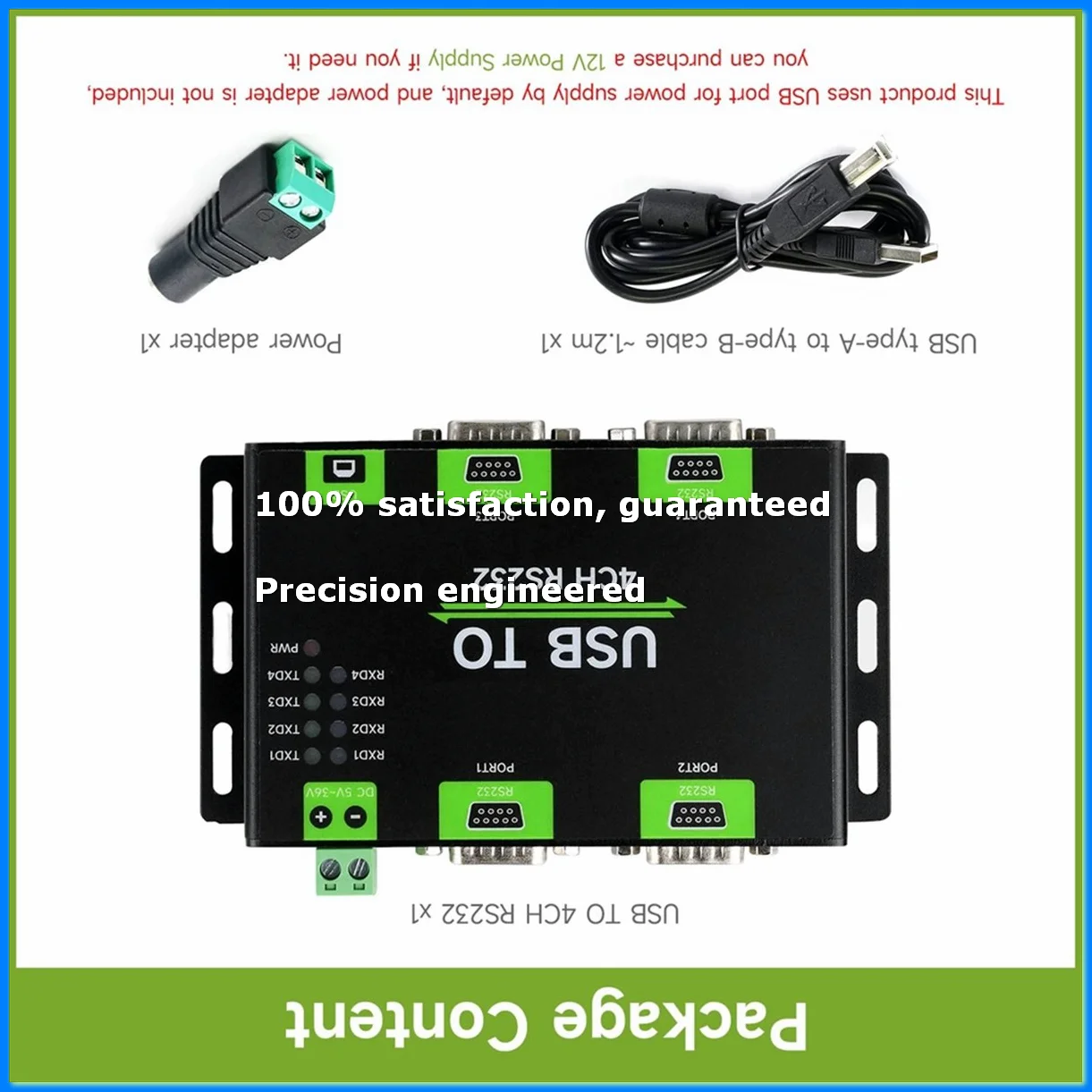 Industrial Isolated USB to 4CH RS232 Converter USB to Serial Adapter FT4232HL Chip Wind/Linux/Android,RS232 Male Port-ELEC
Industrial Isolated USB to 4CH RS232 Converter USB to Serial Adapter FT4232HL Chip Wind/Linux/Android,RS232 Male Port-ELEC