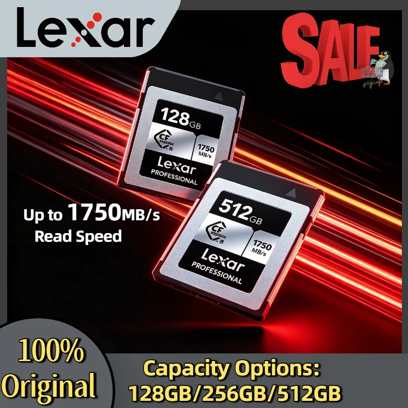 Lexar Professional CFexpress Type B SILVER Card 128GB 256GB 512GB 1750MB s Read 1300MB s Write PCIe 3.0x2 for 8K Video
Lexar Professional CFexpress Type B SILVER Card 128GB 256GB 512GB 1750MB s Read 1300MB s Write PCIe 3.0x2 for 8K Video