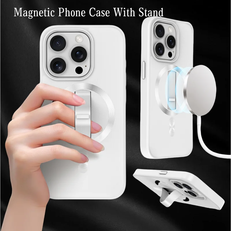 Magnetic Phone Case For iPhone 15 14 Series Magnetic Cases With Stand Compatible Wireless Charging with Invisible Stand
Magnetic Phone Case For iPhone 15 14 Series Magnetic Cases With Stand Compatible Wireless Charging with Invisible Stand