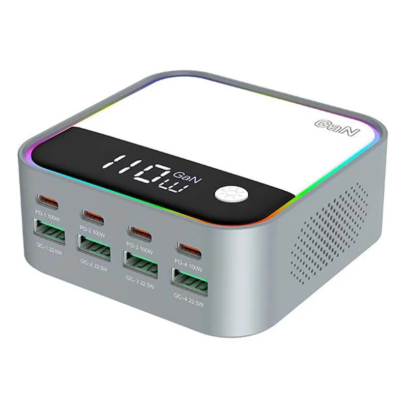 Настольное зарядное устройство Luxmoc 120 Вт GaN, универсальное PD100W, быстрая зарядка, цифровой дисплей, RGB, многоцветная атмосферная подсветка, быстрое зарядное устройство
Настольное зарядное устройство Luxmoc 120 Вт GaN, универсальное PD100W, быстрая зарядка, цифровой дисплей, RGB, многоцветная атмосферная подсветка, быстрое зарядное устройство