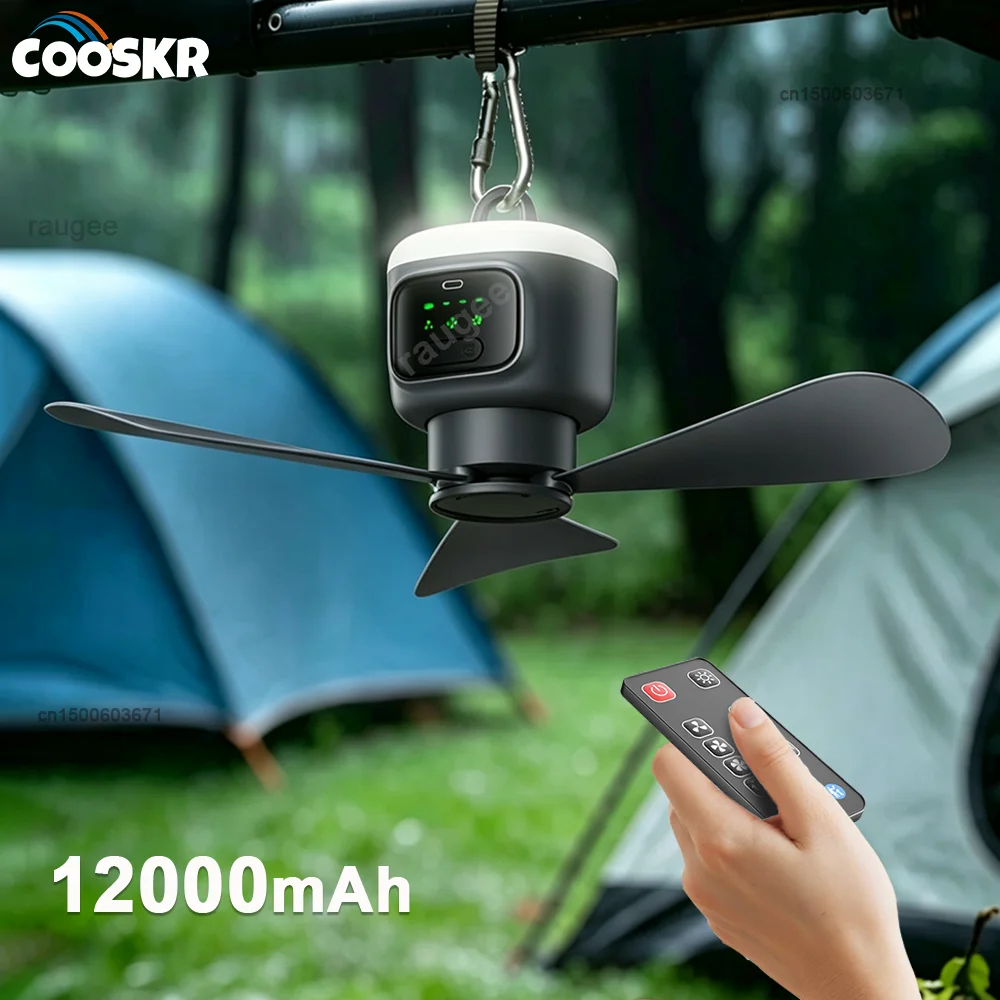 12000mAh Portable Camping Fan Ceiling Fans Tent Air Circulator Cooler Outdoor Rechargeable Electric Fan LED Light Remote Control
12000mAh Portable Camping Fan Ceiling Fans Tent Air Circulator Cooler Outdoor Rechargeable Electric Fan LED Light Remote Control