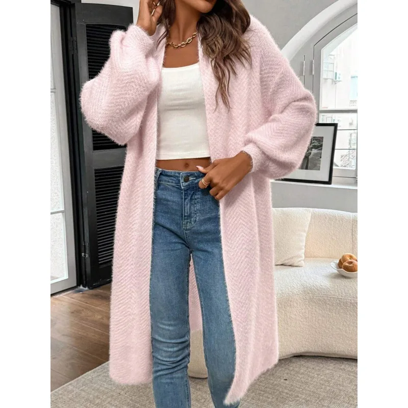K 93131 Mink Fur Knit Cardigan Fake Mink Velvet Knitted Open Cardigan Women's Fashion Spring 2026 Knitted Sweater
K 93131 Mink Fur Knit Cardigan Fake Mink Velvet Knitted Open Cardigan Women's Fashion Spring 2026 Knitted Sweater