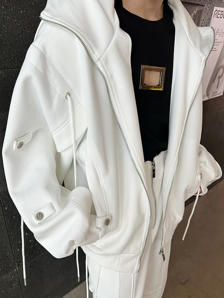 Loose Fit Hooded Sweatirt Set with Dstring Strap Heavyweight Cool Design Men's Model Outerwear Autumn Winter Open Cardigan
Loose Fit Hooded Sweatirt Set with Dstring Strap Heavyweight Cool Design Men's Model Outerwear Autumn Winter Open Cardigan