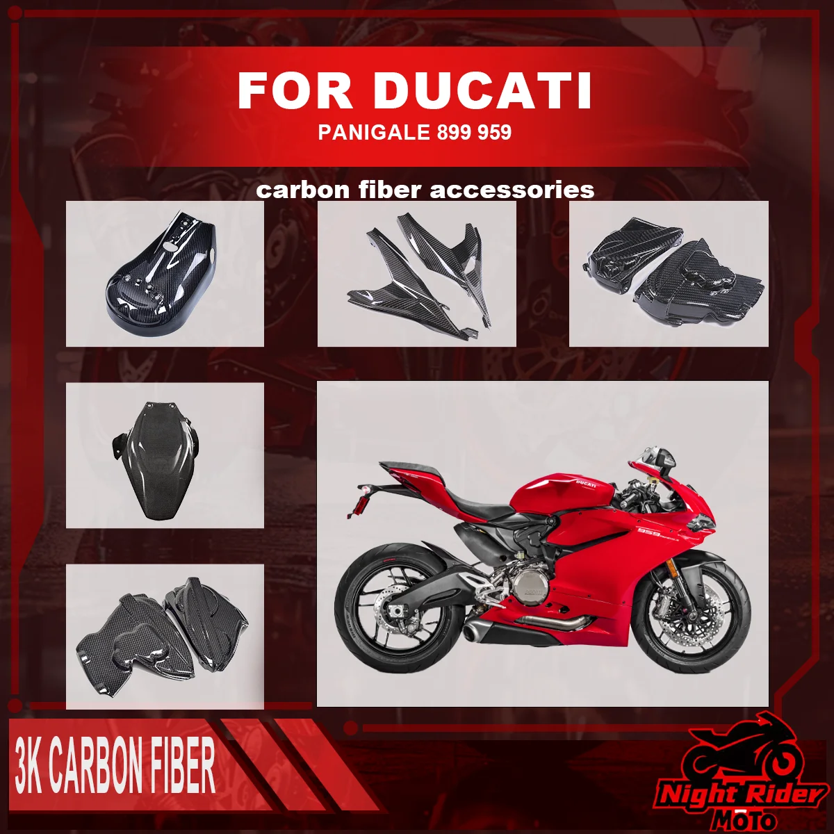 For DUCATI PANIGALE 899 959 3K 100% Pure Dry Carbon Fiber Exhaust Heat Shield Front Fender Fairing Kit Motorcycle Accessories
For DUCATI PANIGALE 899 959 3K 100% Pure Dry Carbon Fiber Exhaust Heat Shield Front Fender Fairing Kit Motorcycle Accessories