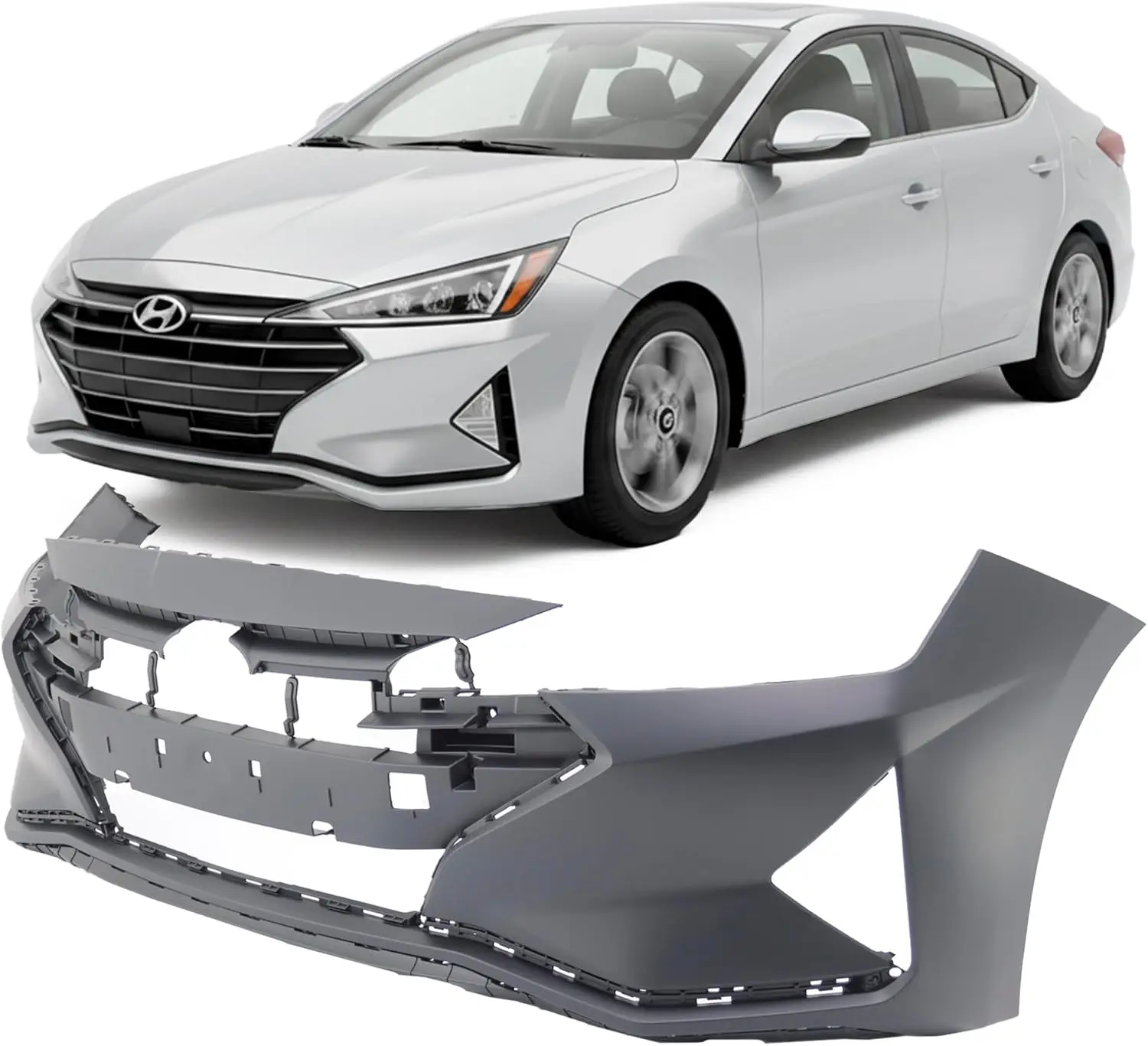 For 2019 - 2020 Sedans, New Primed Plastic Front Bumper Cover, With Fog Light Holes
For 2019 - 2020 Sedans, New Primed Plastic Front Bumper Cover, With Fog Light Holes