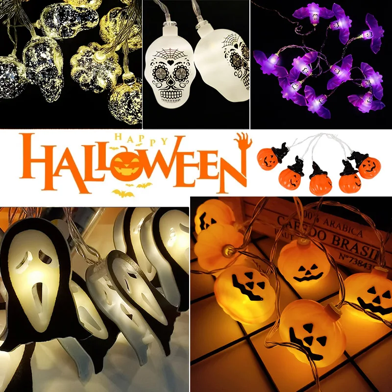 1.5m 10LED Halloween Pumpkin Light String Horror Skull Bat Lights Garland For Halloween Party Home Decor Lamp Haunted House Prop
1.5m 10LED Halloween Pumpkin Light String Horror Skull Bat Lights Garland For Halloween Party Home Decor Lamp Haunted House Prop