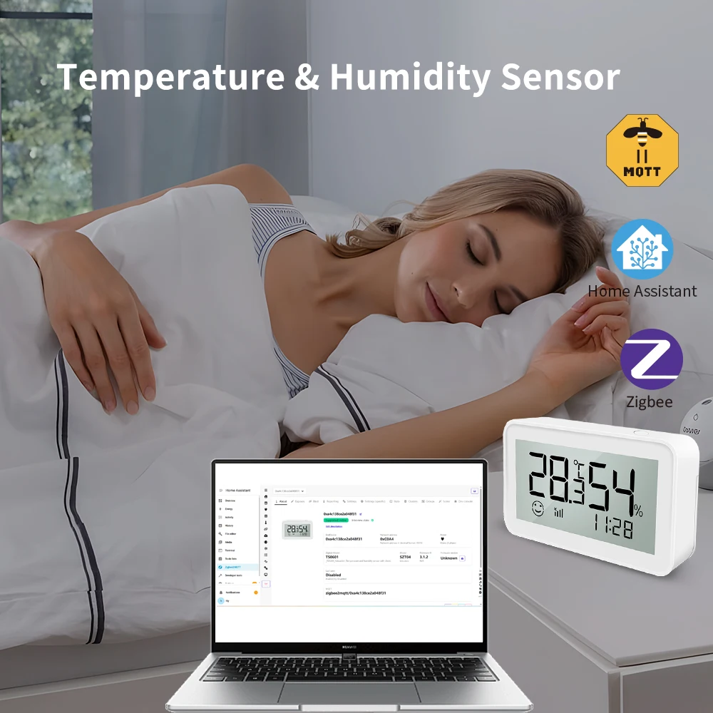 Lincukoo Home Assistant Zigbee 3.0 Smart Temperature & Humidity Sensor Zigbee2MQTT suppor display the temperature
Lincukoo Home Assistant Zigbee 3.0 Smart Temperature & Humidity Sensor Zigbee2MQTT suppor display the temperature