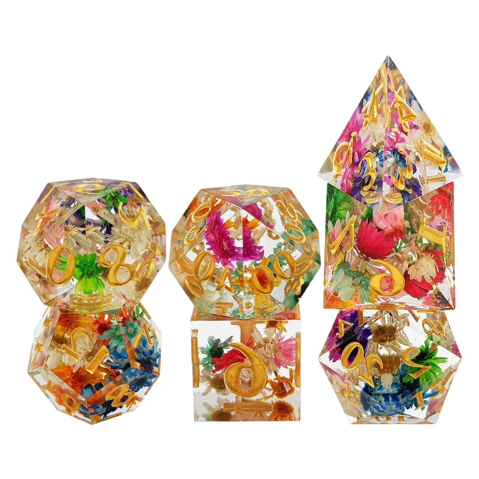 7x Polyhedral Dices Set D4 D6 D8 D10 D12 D20 Engraved Dices Transparent Flower Entertainment Toy Puzzle Games Craft KTV Parties
7x Polyhedral Dices Set D4 D6 D8 D10 D12 D20 Engraved Dices Transparent Flower Entertainment Toy Puzzle Games Craft KTV Parties