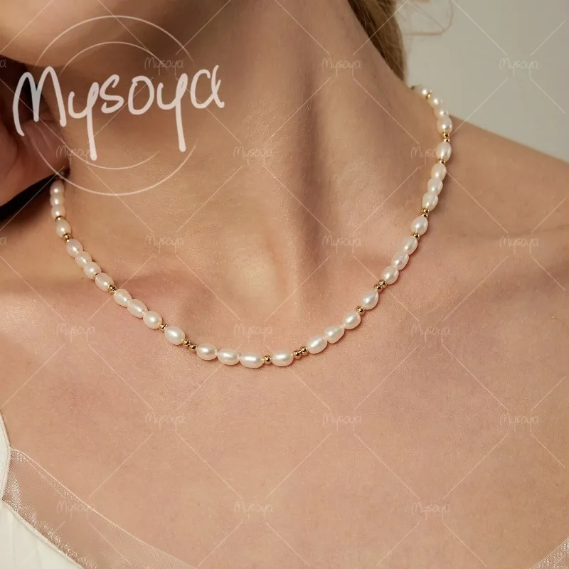 MYSOYA 5-6mm White Rice Freshwater Pearl Necklace, Suitable for Party Birthday/Anniversary/Wedding/Mother's Day Gift A0441
MYSOYA 5-6mm White Rice Freshwater Pearl Necklace, Suitable for Party Birthday/Anniversary/Wedding/Mother's Day Gift A0441