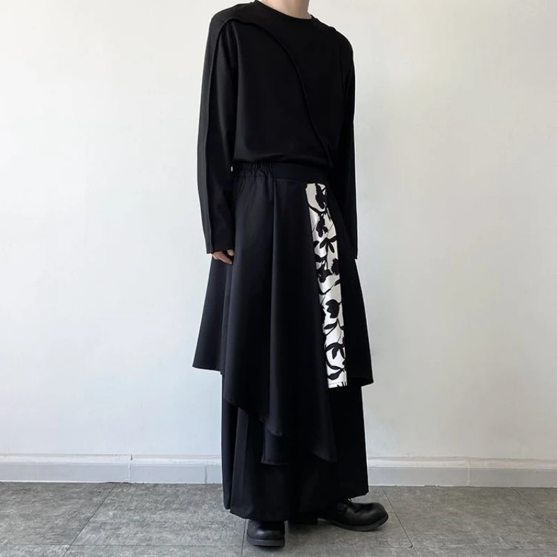 Уникальные мужские черные брюки с крестом Y2K Harajuku, модные многослойные мешковатые брюки унисекс с широкой юбкой в стиле хакама
Уникальные мужские черные брюки с крестом Y2K Harajuku, модные многослойные мешковатые брюки унисекс с широкой юбкой в стиле хакама