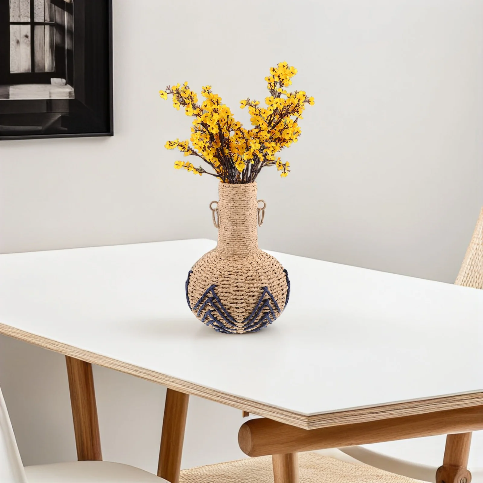 Handwoven Vase Decorative Desktop Ornaments Boho Flower Blue Rustic Basket Minimalist Office
Handwoven Vase Decorative Desktop Ornaments Boho Flower Blue Rustic Basket Minimalist Office