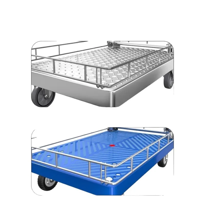 Low fence flatbed cart trolley foldable silent portable turnover trolley folding trolley truck
Low fence flatbed cart trolley foldable silent portable turnover trolley folding trolley truck