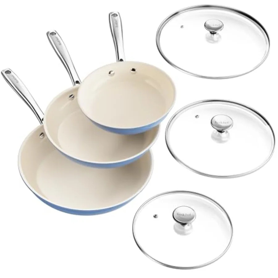 Nonstick Cookware Sets, Ceramic Frying Pan Set with Tempered Glass Lids, Non Stick Cooking Set, Dishwasher and Oven Safe, Induc
Nonstick Cookware Sets, Ceramic Frying Pan Set with Tempered Glass Lids, Non Stick Cooking Set, Dishwasher and Oven Safe, Induc