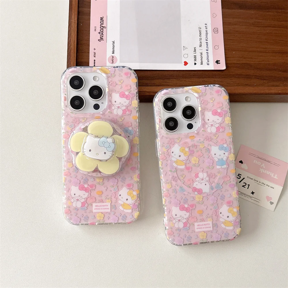 Full Screen Hello Kitty Bow Flower Magnetic Holder Magsafe Wireless Charge Phone Case For iPhone 16 15 14 13 12 Pro Max Cover
Full Screen Hello Kitty Bow Flower Magnetic Holder Magsafe Wireless Charge Phone Case For iPhone 16 15 14 13 12 Pro Max Cover
