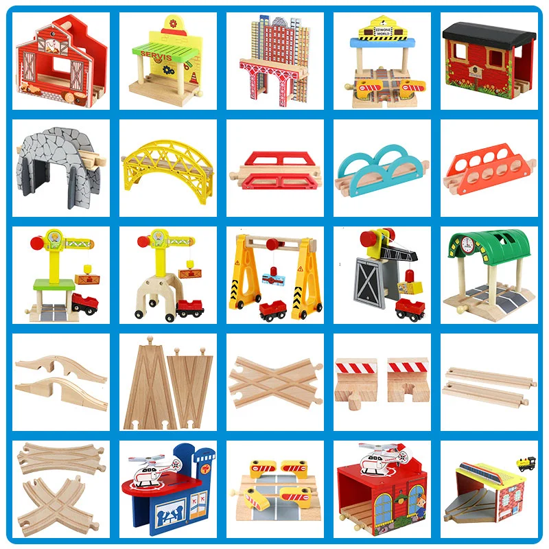 All Kinds of Wooden Train Tracks Accessories Wooden Bridge Tunnel Urban Rail Overpass Fit For Wood Tracks Toys Kid Birthday Gift
All Kinds of Wooden Train Tracks Accessories Wooden Bridge Tunnel Urban Rail Overpass Fit For Wood Tracks Toys Kid Birthday Gift