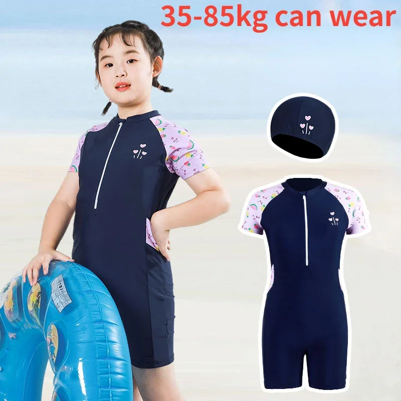 One-piece Swimsuit for Children and Teenage Girls, Quick Drying, Sun Protection, Short Sleeve, Summer Swimwear
One-piece Swimsuit for Children and Teenage Girls, Quick Drying, Sun Protection, Short Sleeve, Summer Swimwear