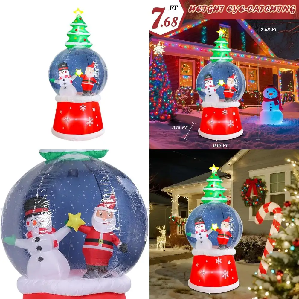 7.68ft Christmas Outdoor Snow Globe with Santa and Snowman LED Lights Yard Decoration
7.68ft Christmas Outdoor Snow Globe with Santa and Snowman LED Lights Yard Decoration