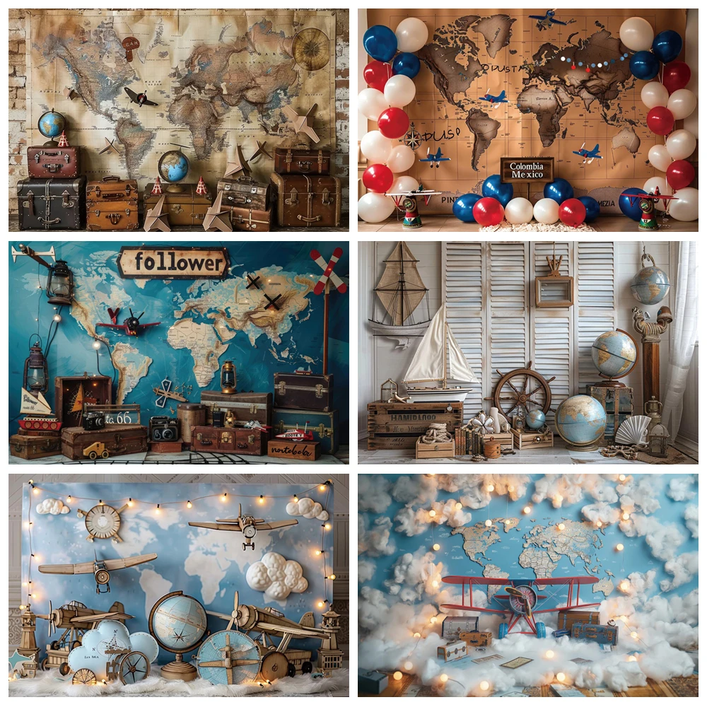 MOON.QG Globetrotter Travel Backdrop Party Decorations Sky Birthday World Maps Backgrounds For Photographs Accessories Poster
MOON.QG Globetrotter Travel Backdrop Party Decorations Sky Birthday World Maps Backgrounds For Photographs Accessories Poster