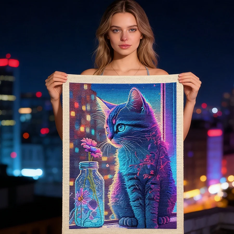 2026 New style DIY Cross Stitch Cat Complete Kit Embroidery Flower Animal Unique Gift Modern Home Decor
2026 New style DIY Cross Stitch Cat Complete Kit Embroidery Flower Animal Unique Gift Modern Home Decor