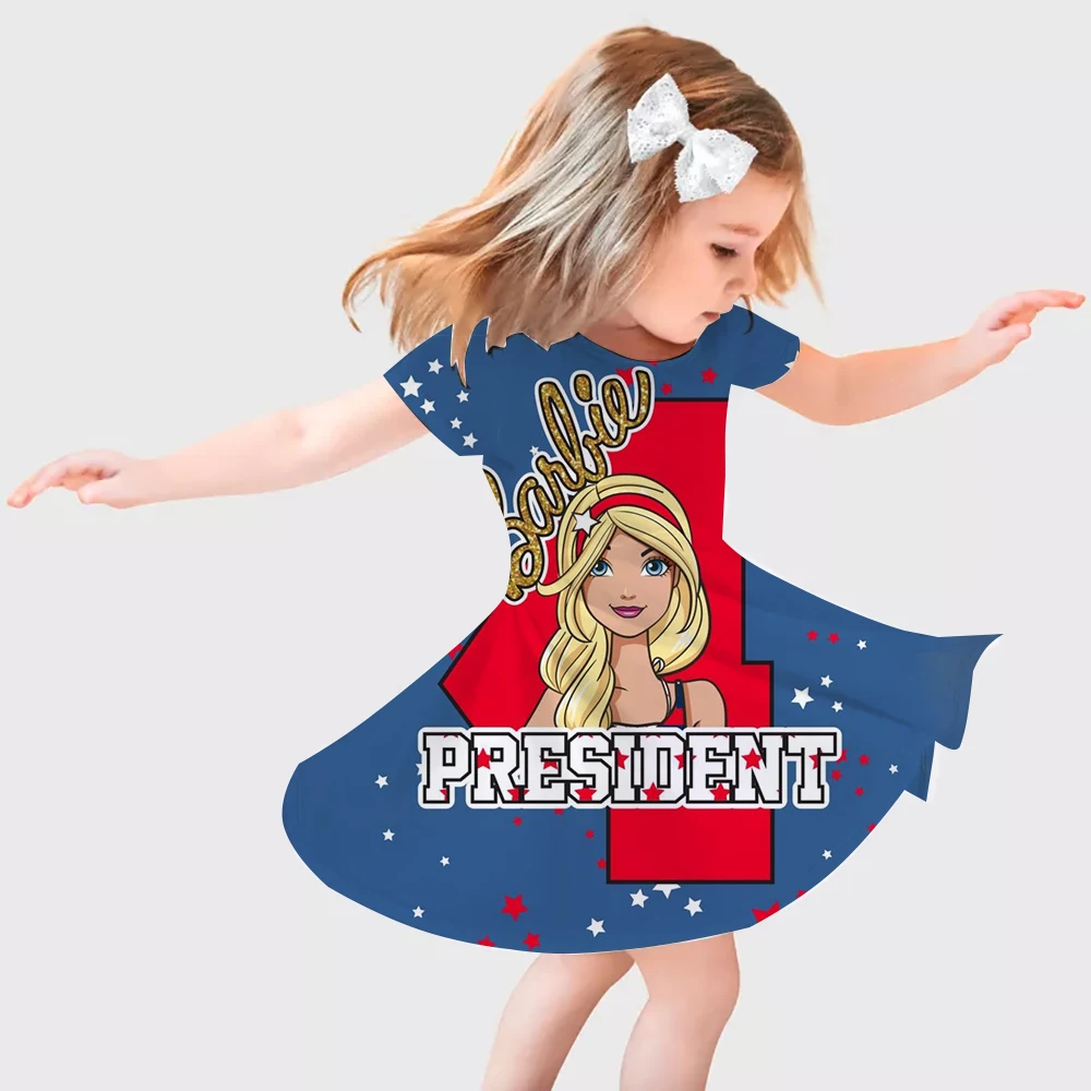 Children's party performance dress, summer girl dress, cute 3D printed Barbie princess girl dress, fashionable
Children's party performance dress, summer girl dress, cute 3D printed Barbie princess girl dress, fashionable