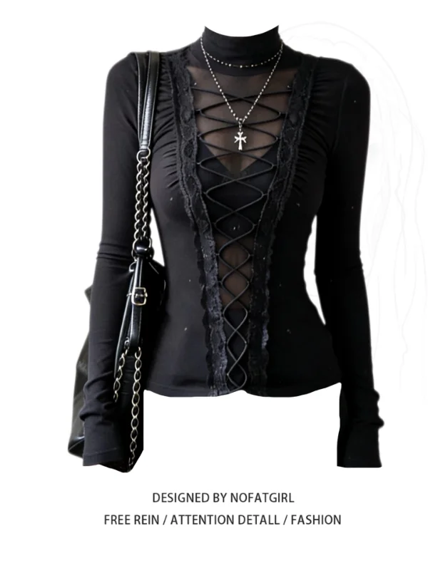 plus Size Lace Splice Long Sve T-irt Women's Autumn Winter Design Sense Base irt Top Korean Sle Slim Fit High Collar
plus Size Lace Splice Long Sve T-irt Women's Autumn Winter Design Sense Base irt Top Korean Sle Slim Fit High Collar