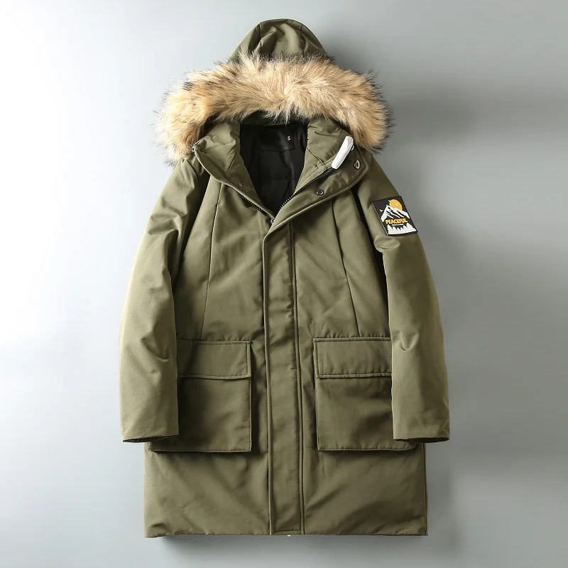 Winter Men's Big Fur Collar Mid-Length Hooded Parker Down Jacket Thicken Warm Windproof Coat Outerwear Men
Winter Men's Big Fur Collar Mid-Length Hooded Parker Down Jacket Thicken Warm Windproof Coat Outerwear Men