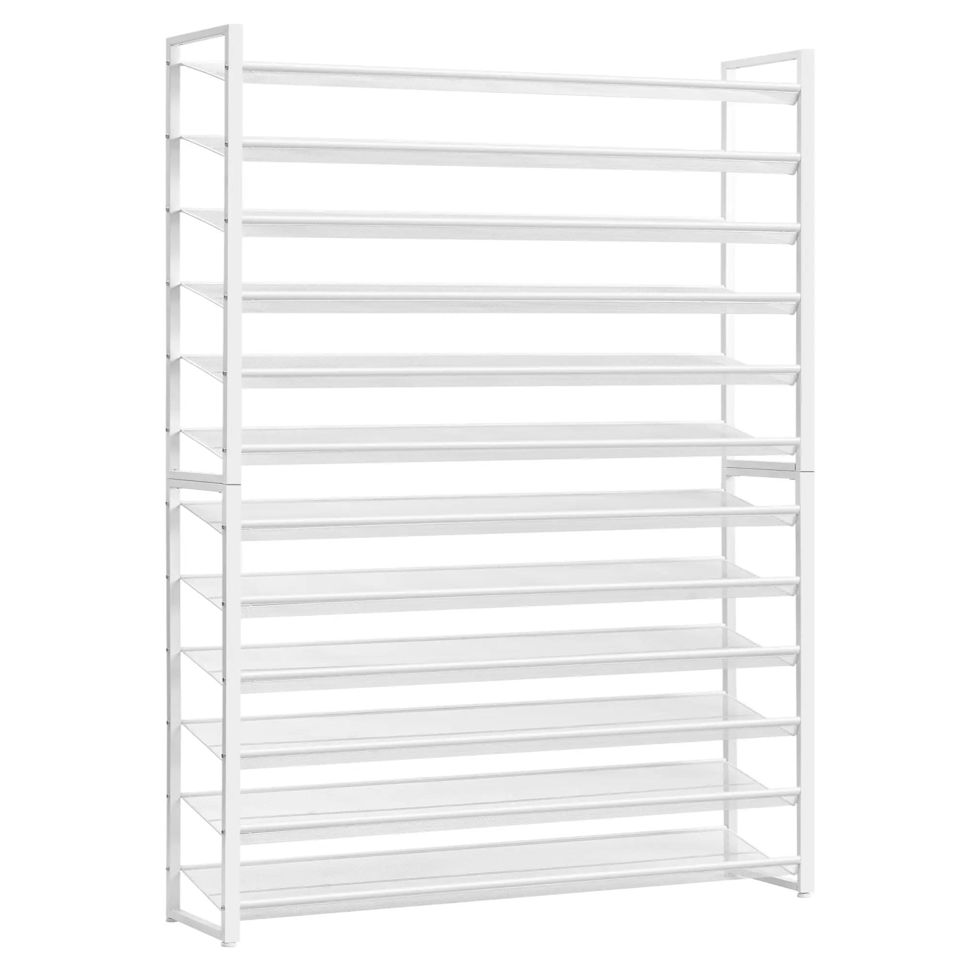 White Metal 12-Tier Shoe Organizer Shelf, Holds 50 Pairs, For Entryway, Closet, Garage Storage
White Metal 12-Tier Shoe Organizer Shelf, Holds 50 Pairs, For Entryway, Closet, Garage Storage