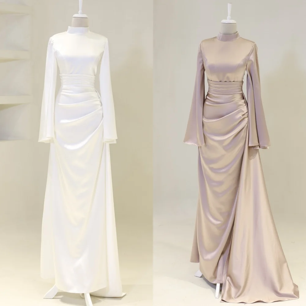 Customized Sizes Available Simple Pleat Ruched Draped A-line High Collar Long Dresses Bespoke Occasion Dresses High Quality Sexy
Customized Sizes Available Simple Pleat Ruched Draped A-line High Collar Long Dresses Bespoke Occasion Dresses High Quality Sexy