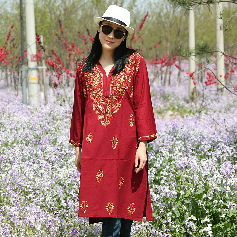 Женский длинный хлопок с вышивкой Kurta из чистого хлопка Dr Long irt в этническом стиле для поездок на работу Faion, прямой крой, V-ne
Женский длинный хлопок с вышивкой Kurta из чистого хлопка Dr Long irt в этническом стиле для поездок на работу Faion, прямой крой, V-ne