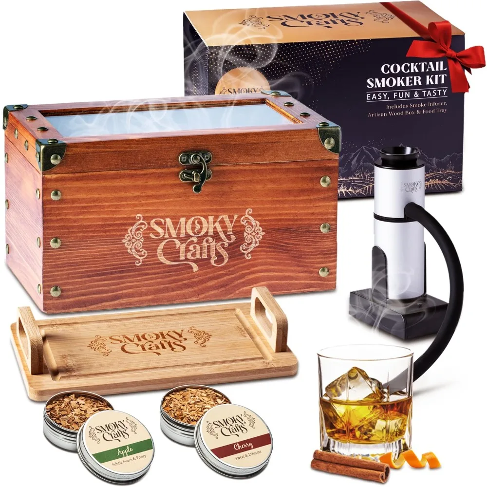old fashioned smoker kit - whiskey smoker kit with smoking gun, cocktail smoke box, food tray and wood chips (apple & cherry) -
old fashioned smoker kit - whiskey smoker kit with smoking gun, cocktail smoke box, food tray and wood chips (apple & cherry) -